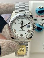 DD 2836/3255 Movement SS with White Face President Band Fluted Bezel Rolex Watch